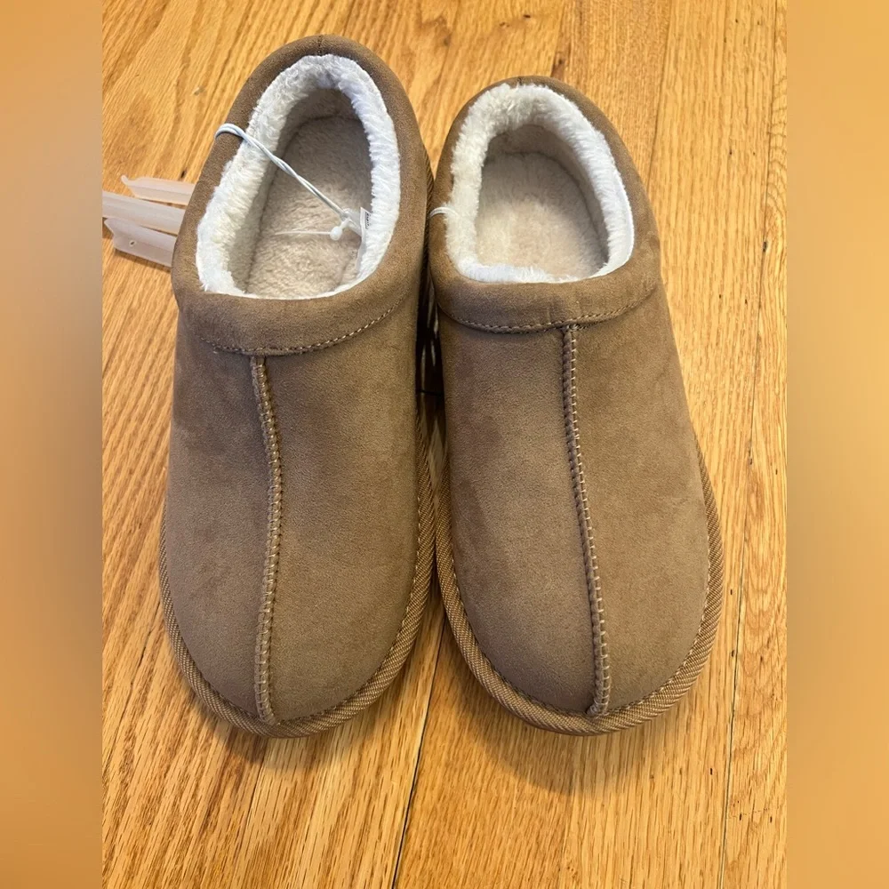 Cozy Brown faux Suede slides Slippers